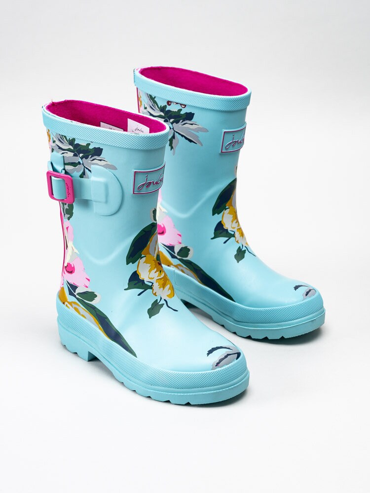 Joules Ltd - JNR Welly Print - Turkosa gummistövlar med blommotiv