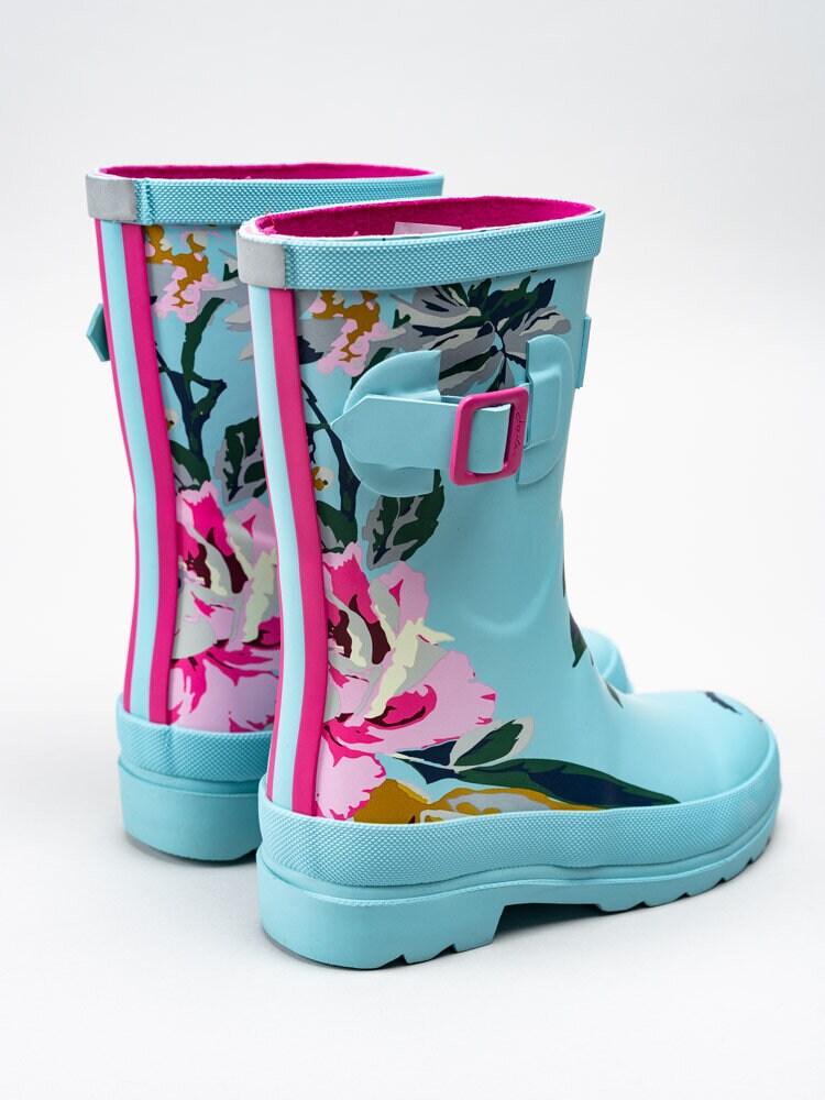 Joules Ltd - JNR Welly Print - Turkosa gummistövlar med blommotiv