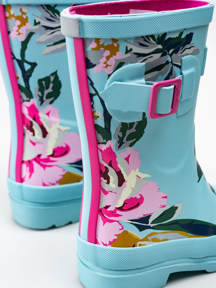 Joules Ltd - JNR Welly Print - Turkosa gummistövlar med blommotiv