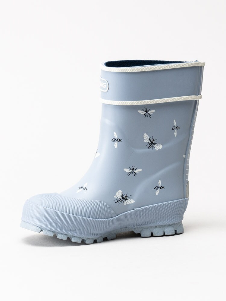 Viking Footwear - Alv Jolly - Ljusblå gummistövlar med getingprint