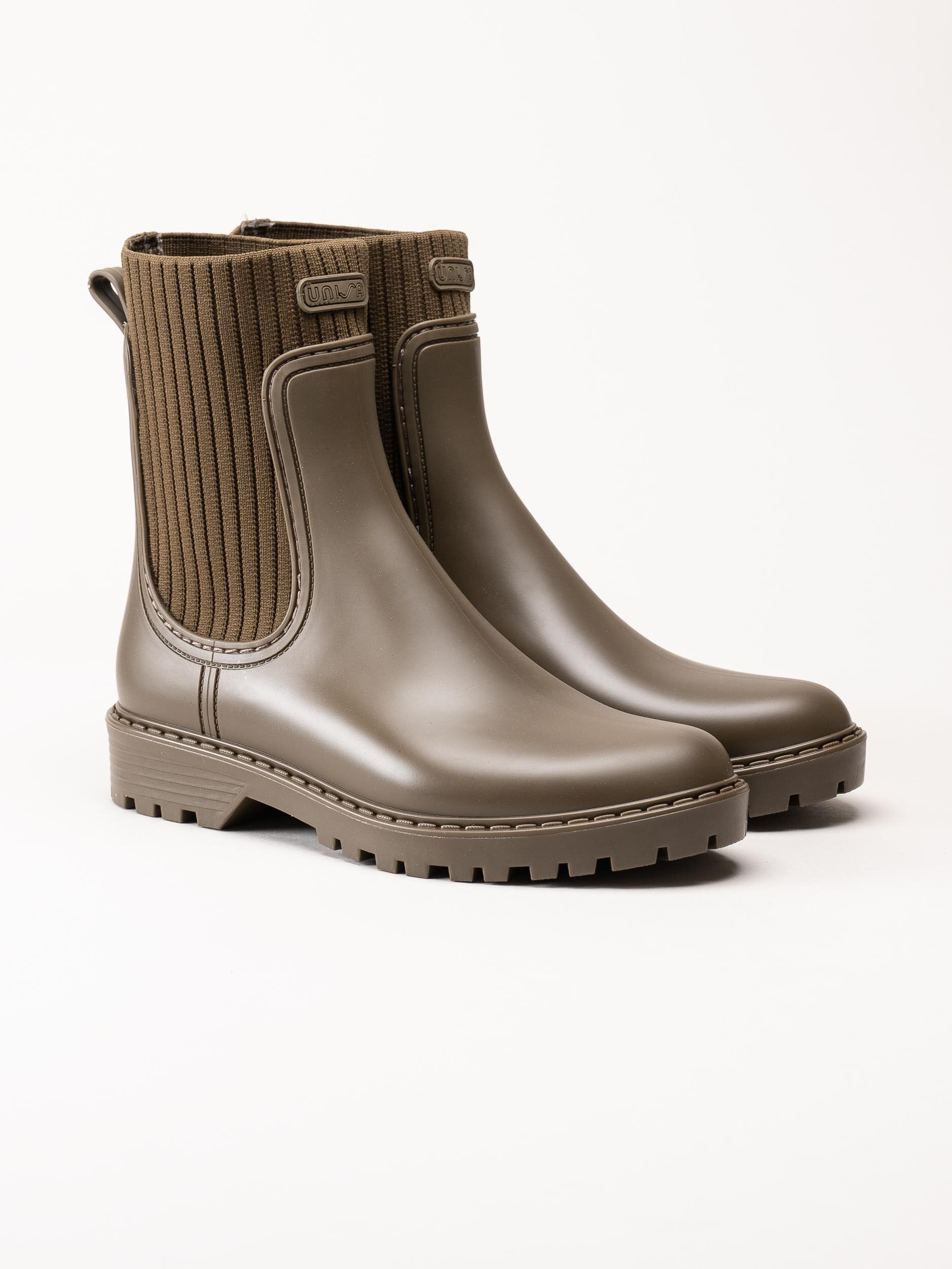 Unisa - Aynar_F22_Rib - Gröna vattentåliga chelsea boots