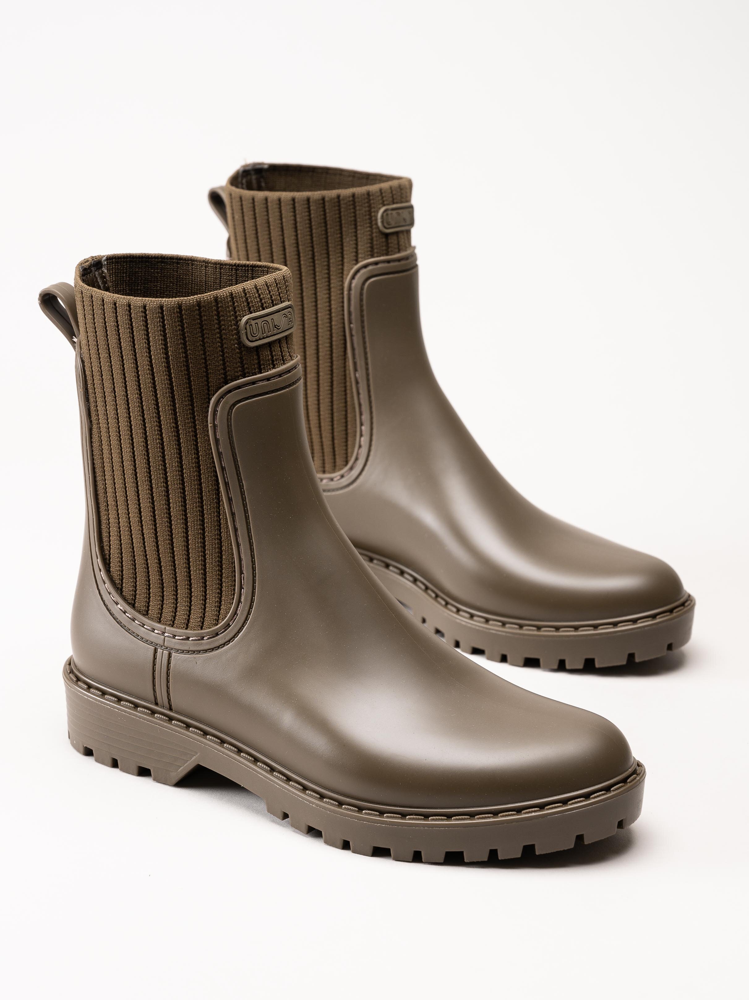 Unisa - Aynar_F22_Rib - Gröna vattentåliga chelsea boots