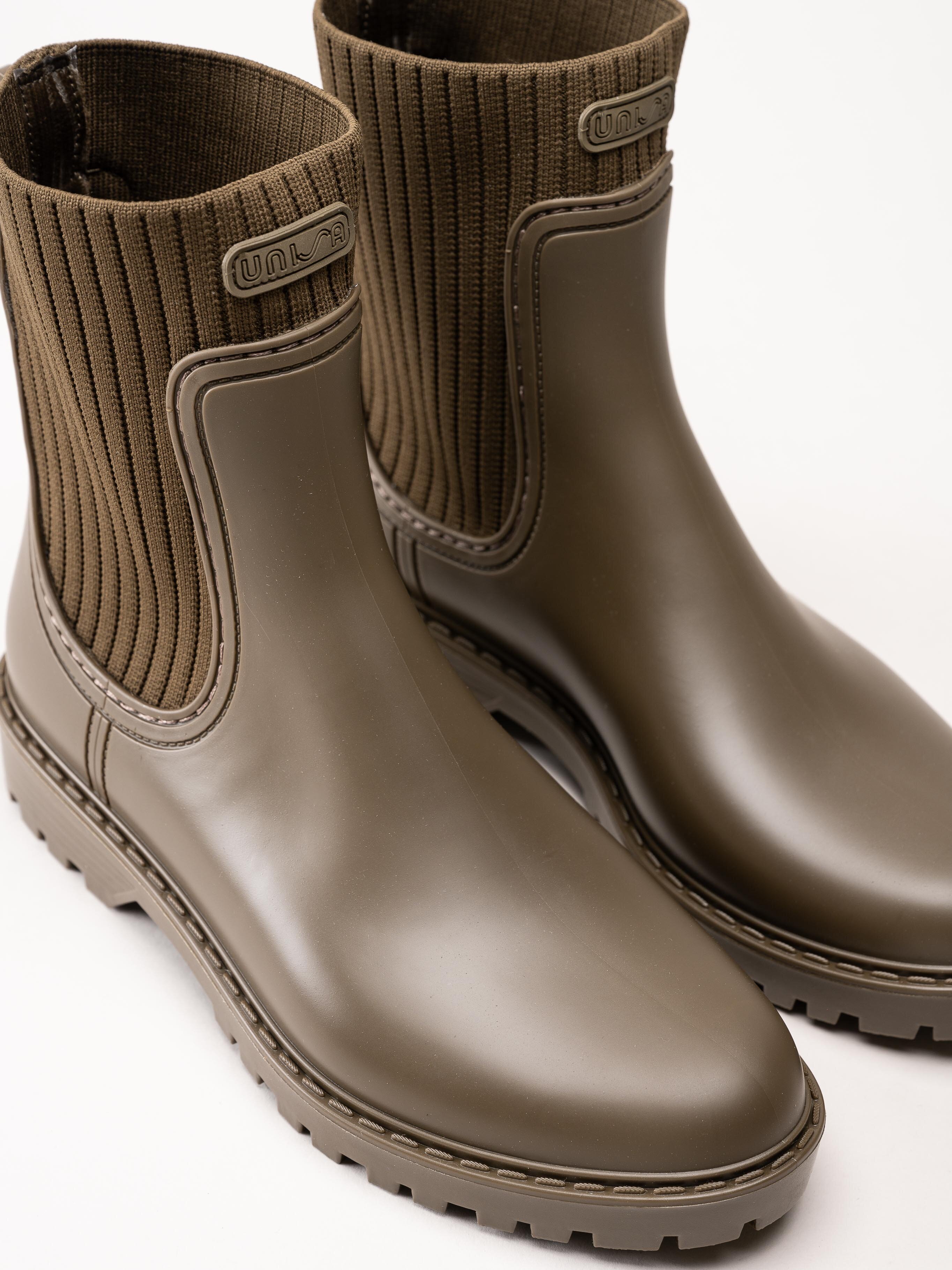 Unisa - Aynar_F22_Rib - Gröna vattentåliga chelsea boots