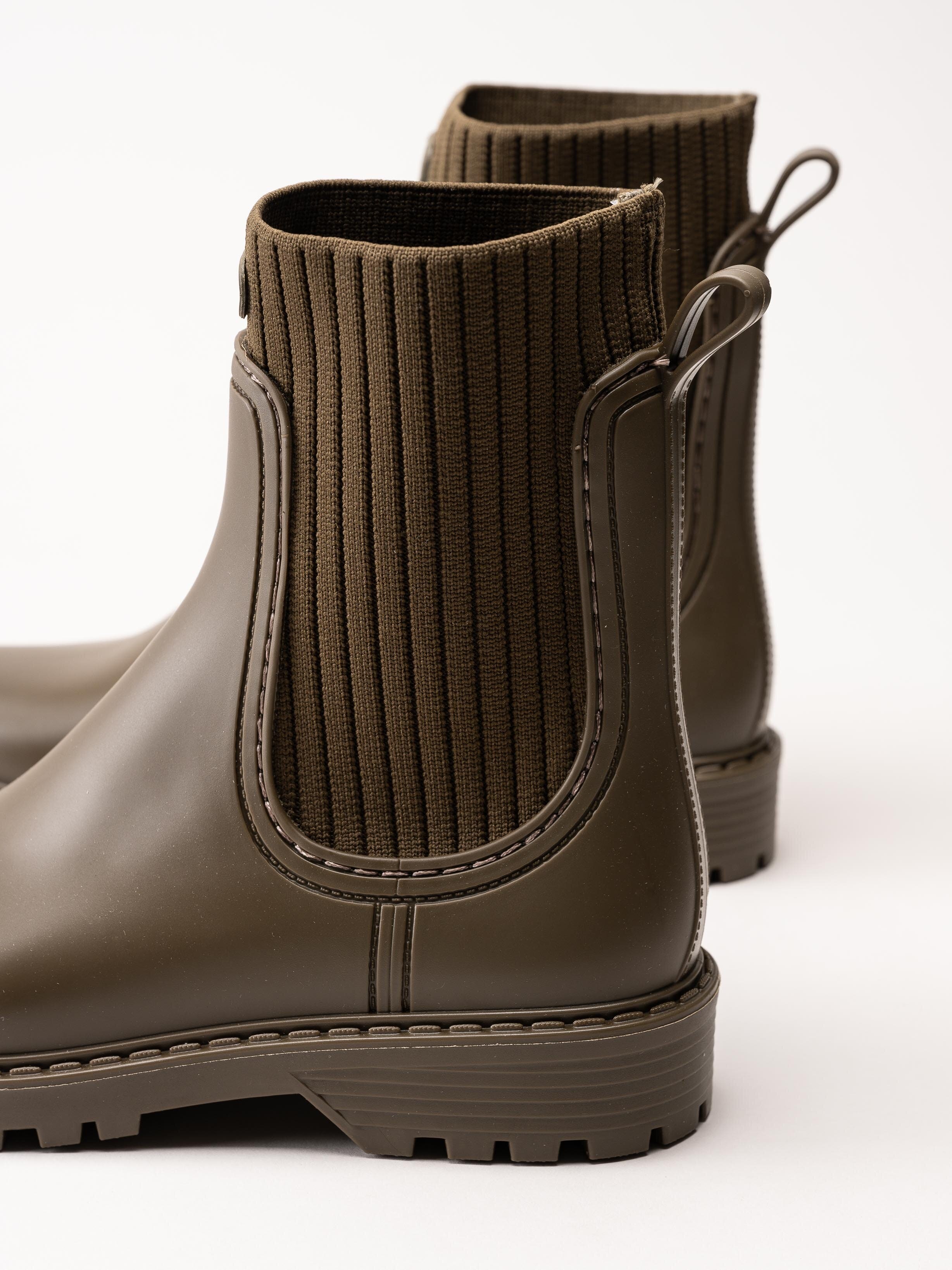 Unisa - Aynar_F22_Rib - Gröna vattentåliga chelsea boots