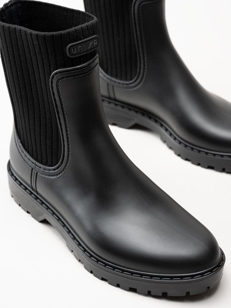 Unisa - Aynar_F22_Rib - Svarta vattentåliga chelsea boots