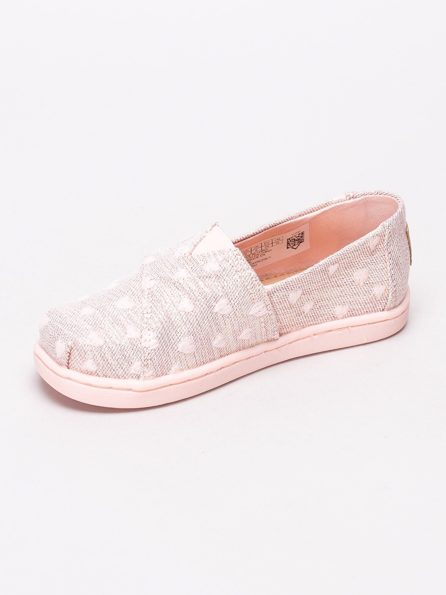 53191019 Toms Alpargata Seasonal New 10013350 rosa slip on tygskor med hjärtan barnskor-2