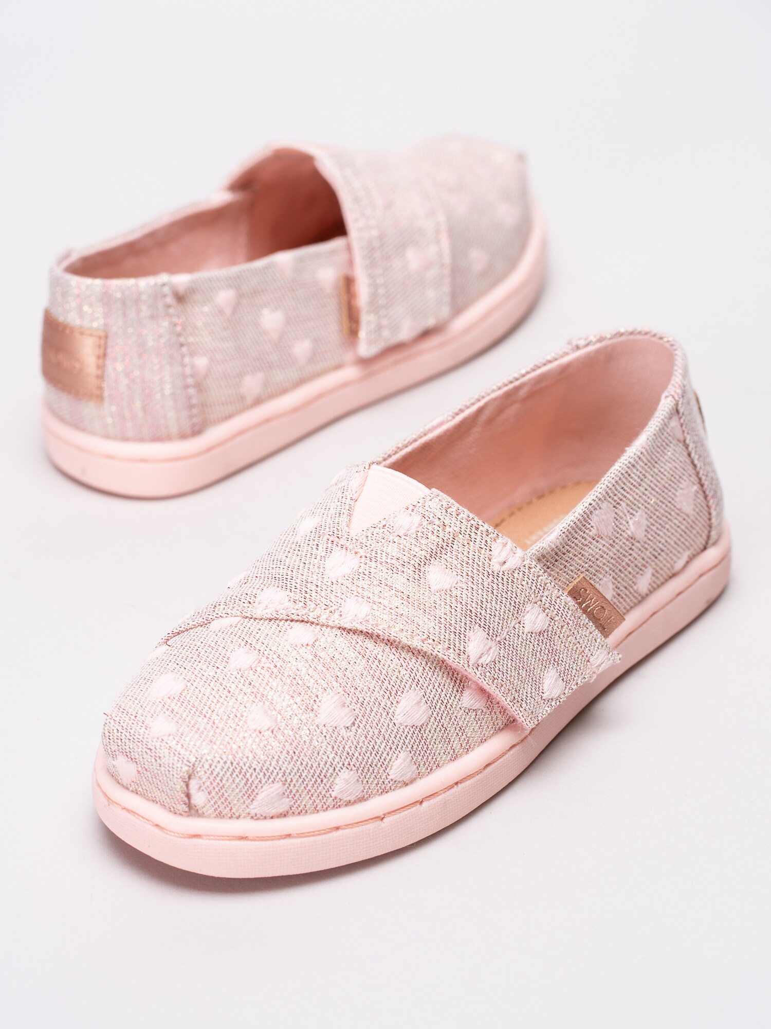 53191019 Toms Alpargata Seasonal New 10013350 rosa slip on tygskor med hjärtan barnskor-7