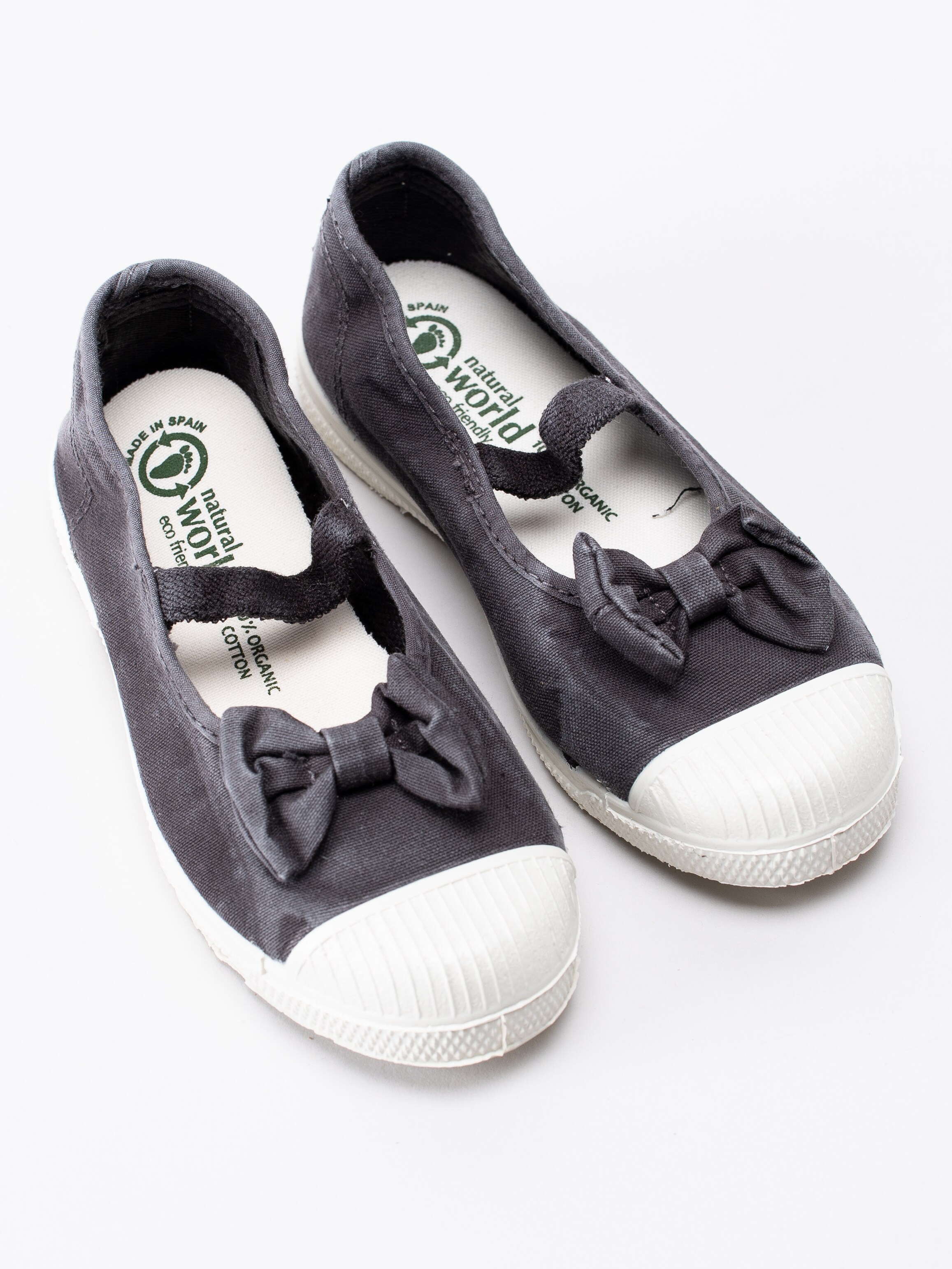 53191024 Natural World Old Palomar 473E-603 mörkgrå ekologiska ballerinaskor-6
