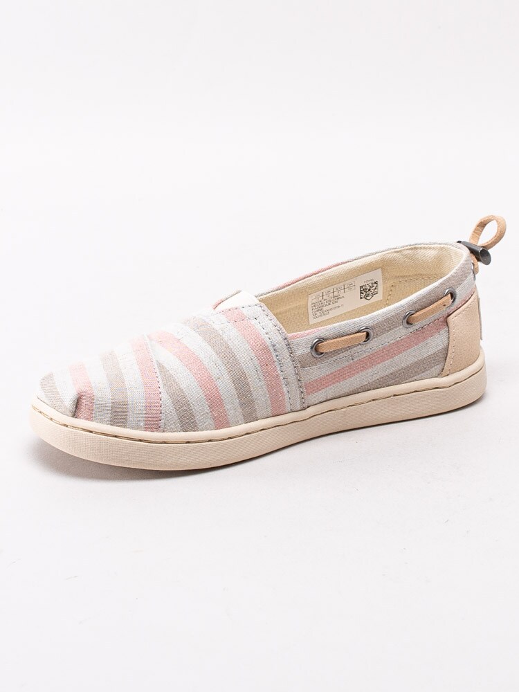 53201014 Toms Bimini Youth 10015303 Rosa randiga tygskor med dragsko-2