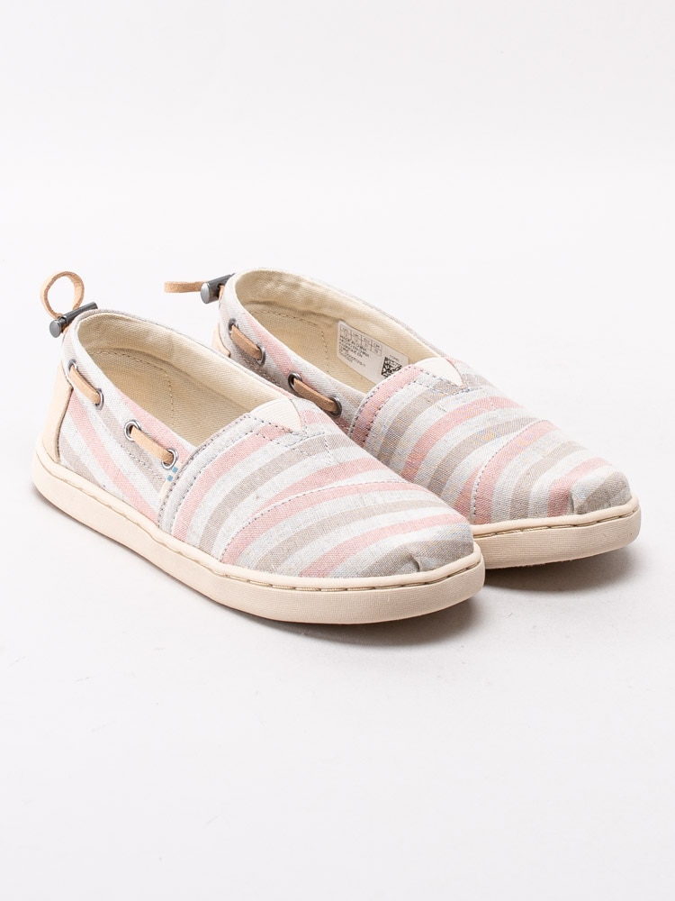 53201014 Toms Bimini Youth 10015303 Rosa randiga tygskor med dragsko-3