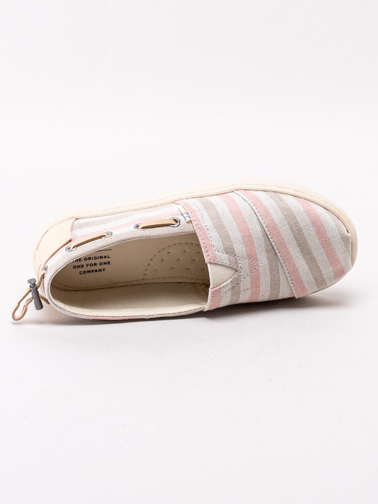 53201014 Toms Bimini Youth 10015303 Rosa randiga tygskor med dragsko-4