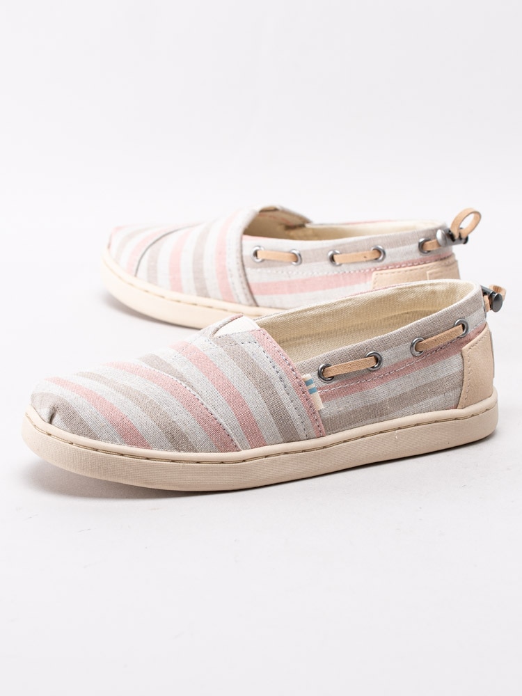 53201014 Toms Bimini Youth 10015303 Rosa randiga tygskor med dragsko-6