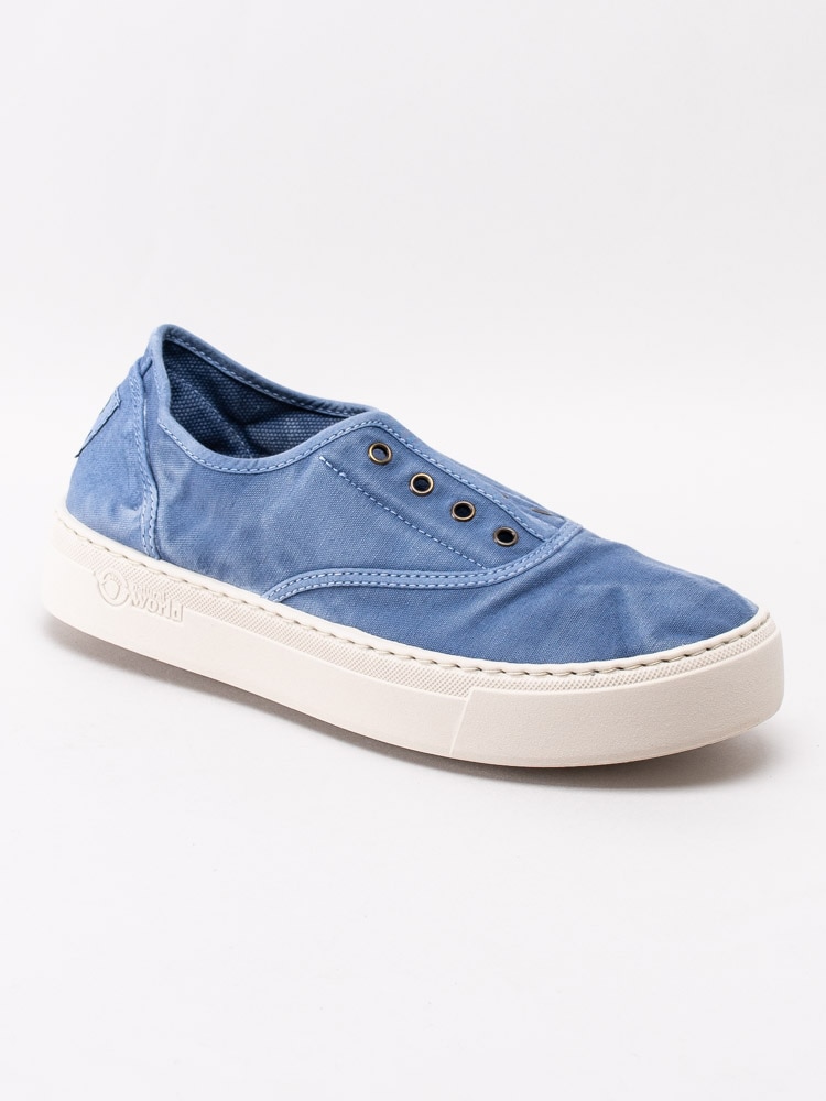 54201011 Natural World Ingles Elastico 6112E-690 Blå tygskor i organiskt bomull-1