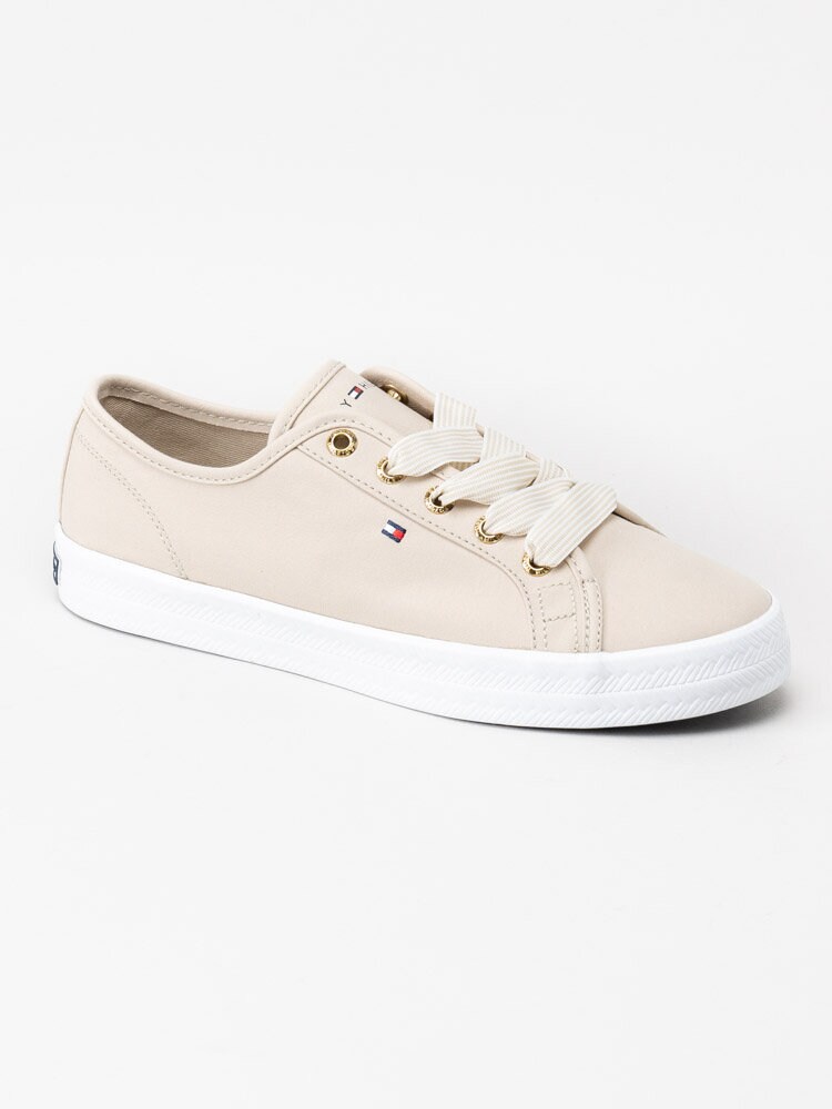 Tommy Hilfiger - Essential Nautical - Ljusbeige sneaker i textil
