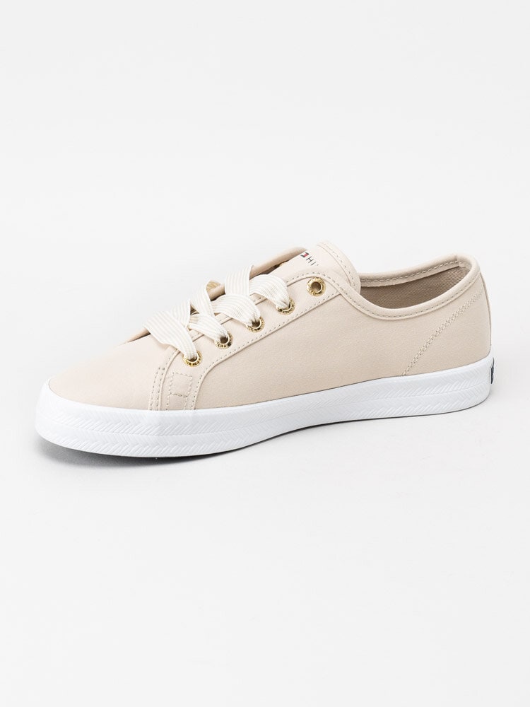 Tommy Hilfiger - Essential Nautical - Ljusbeige sneaker i textil