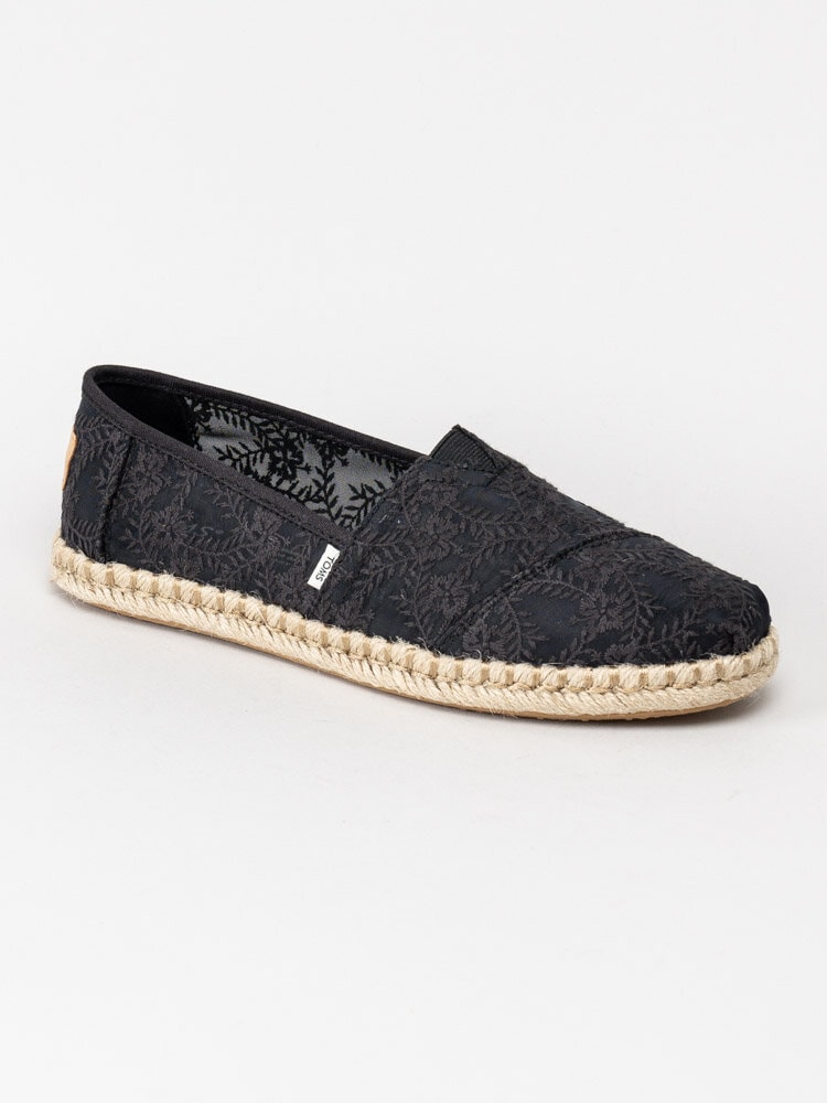 Toms - Alpargata Rope - Svarta espadrillos i spets