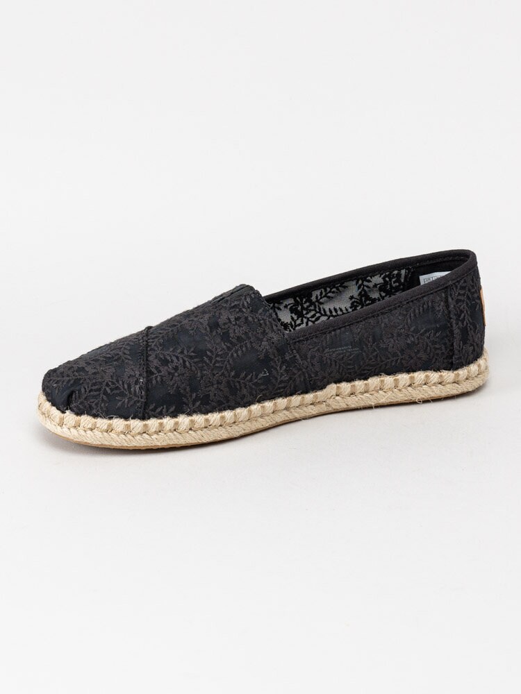 Toms - Alpargata Rope - Svarta espadrillos i spets