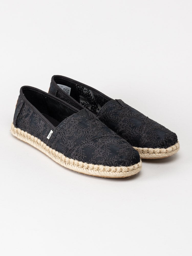 Toms - Alpargata Rope - Svarta espadrillos i spets