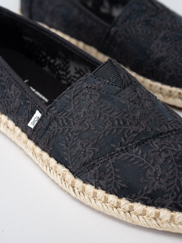 Toms - Alpargata Rope - Svarta espadrillos i spets