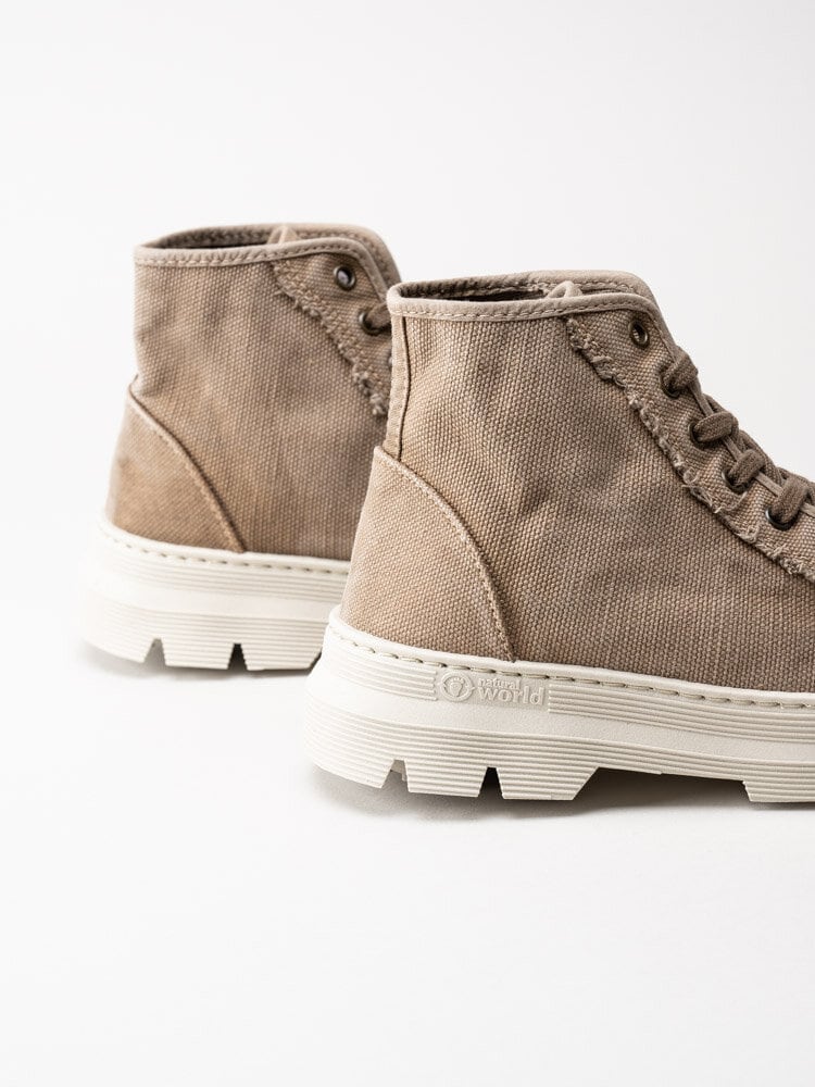 Natural World - Bota Enzimatica - Beige eco-vänliga höga tygskor