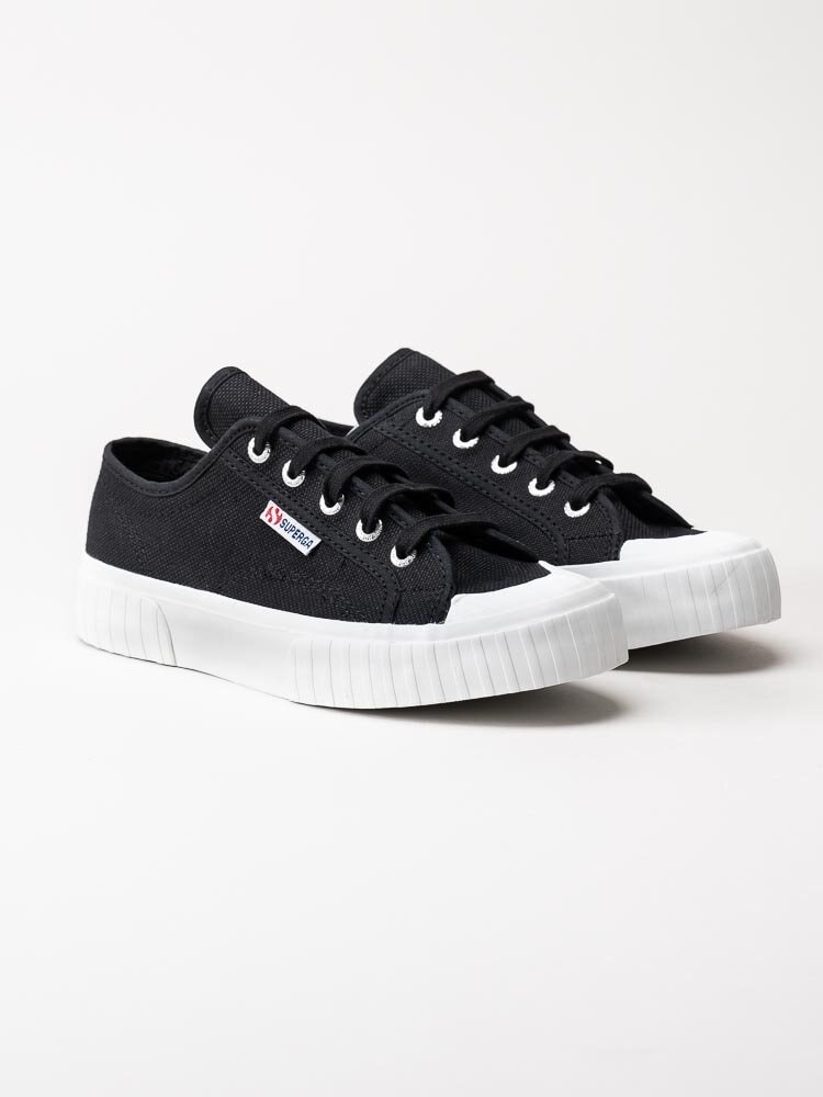 Superga - 2630 Stripe - Svarta sneakers i textil