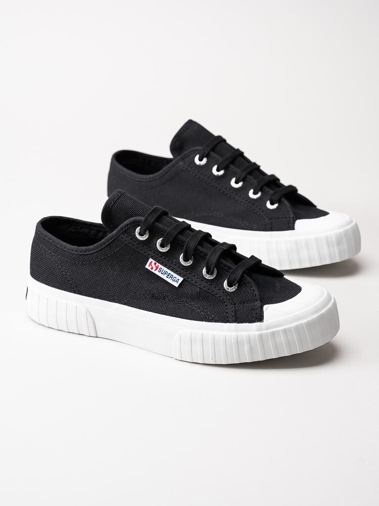 Superga - 2630 Stripe - Svarta sneakers i textil