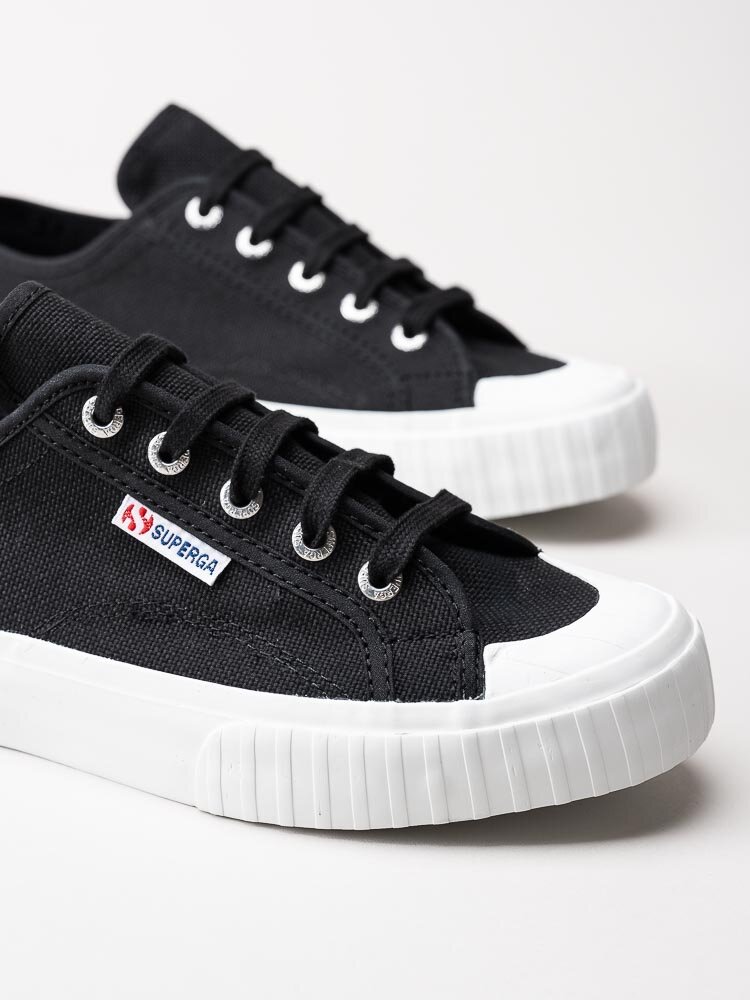 Superga - 2630 Stripe - Svarta sneakers i textil