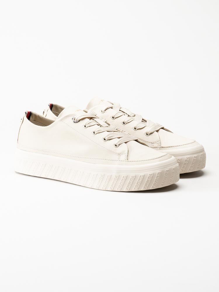 Tommy Hilfiger - Monochromatic Vulc Sneaker - Beige sneakers i textil