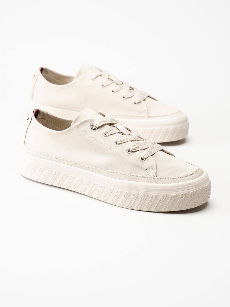 Tommy Hilfiger - Monochromatic Vulc Sneaker - Beige sneakers i textil