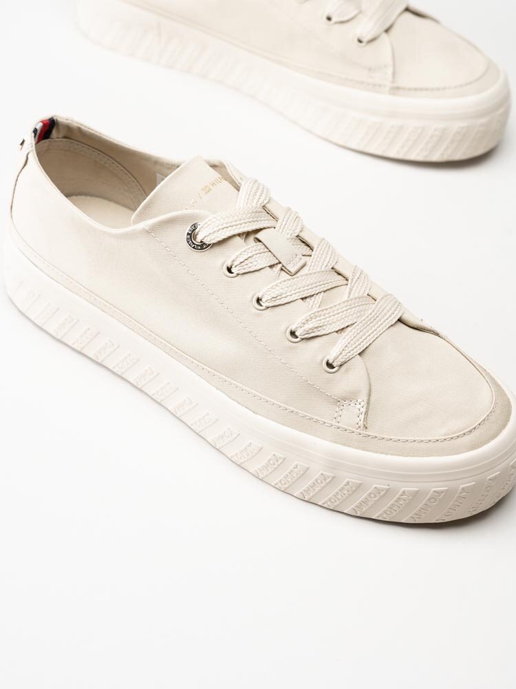 Tommy Hilfiger - Monochromatic Vulc Sneaker - Beige sneakers i textil