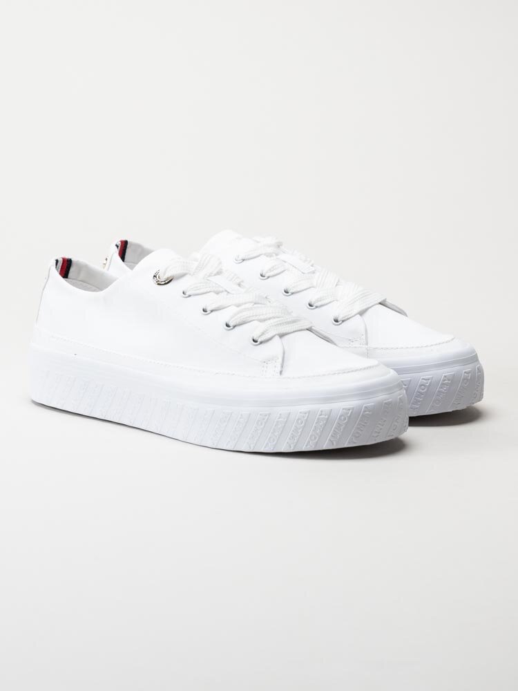 Tommy Hilfiger - Monochromatic Vulc Sneaker - Vita sneakers i textil