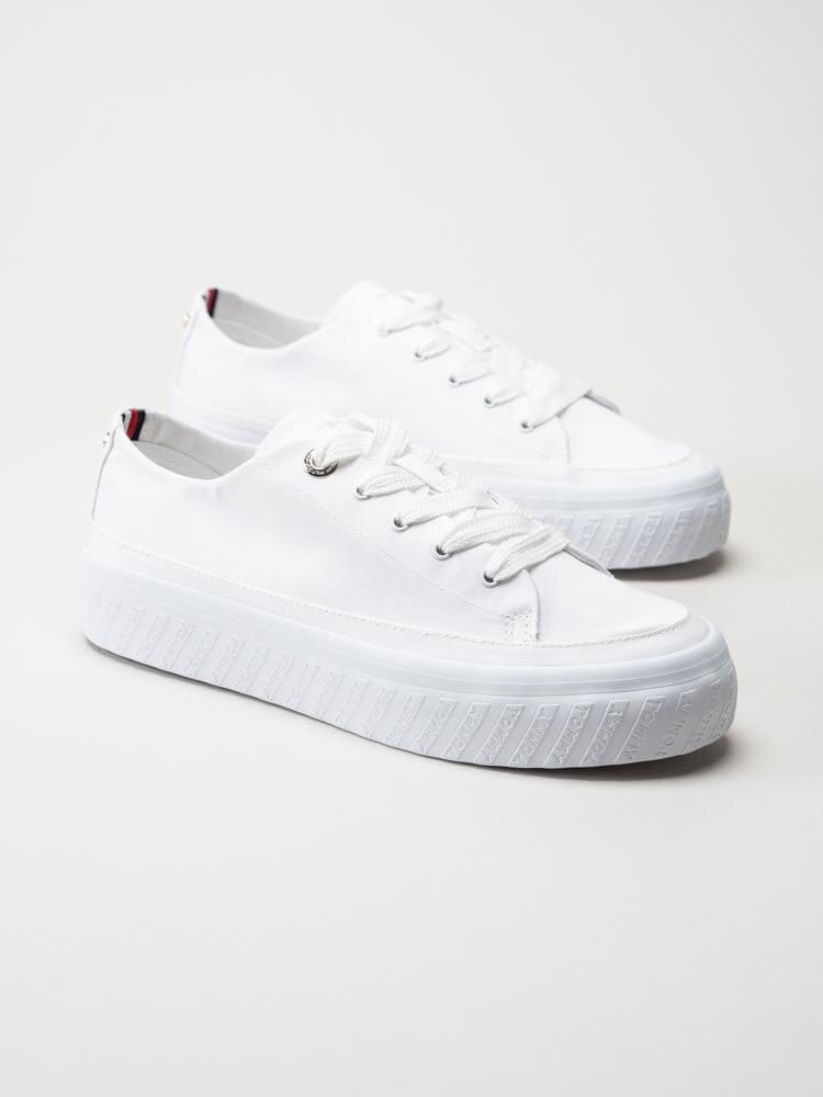 Tommy Hilfiger - Monochromatic Vulc Sneaker - Vita sneakers i textil