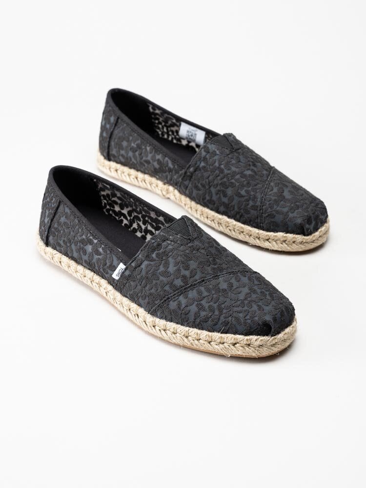 Toms - Alpargata Rope - Svarta espadrillos i spets