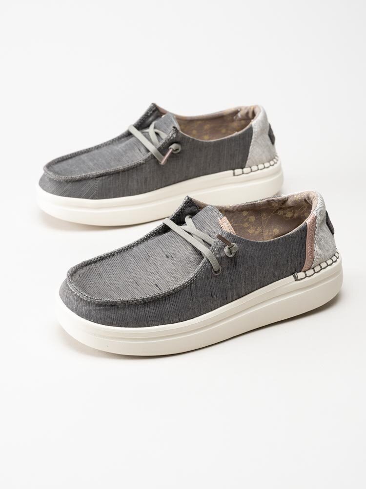 Hey Dude - Wendy Rise - Grå slip on skor i textil