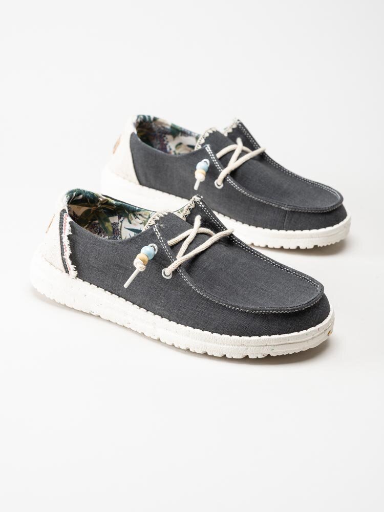 Hey Dude - Wendy Natural - Grå slip on skor i textil