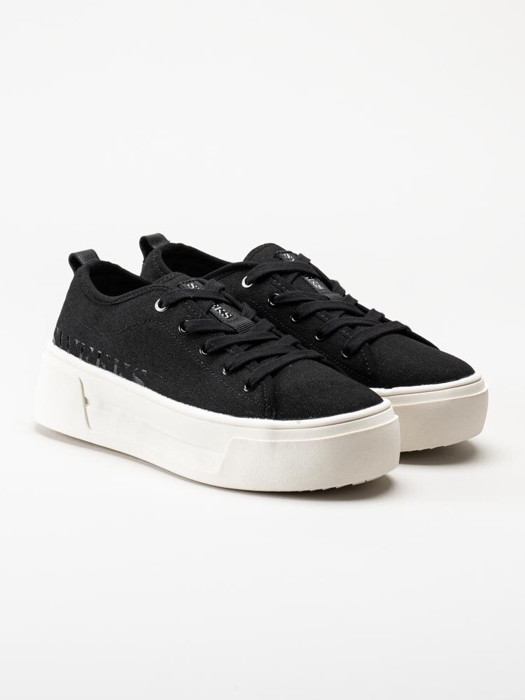 Sweeks - Lia - Svarta platåsneakers i textil