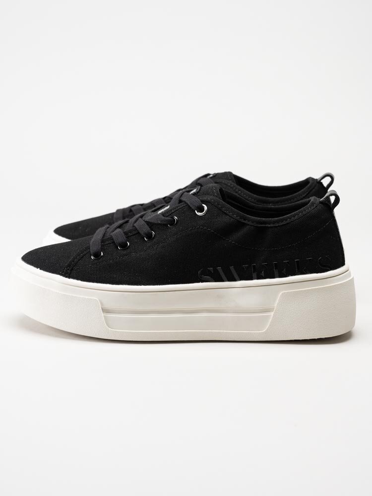 Sweeks - Lia - Svarta platåsneakers i textil