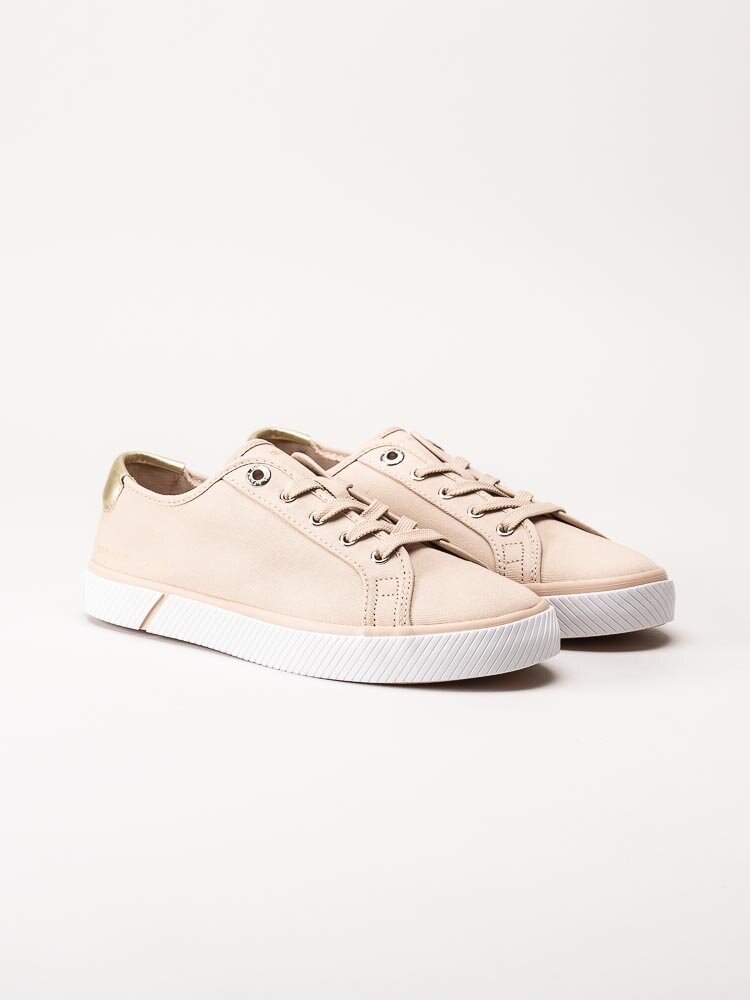 Tommy Hilfiger - Lace Up Vulc Sneaker - Beige sneakers i textil