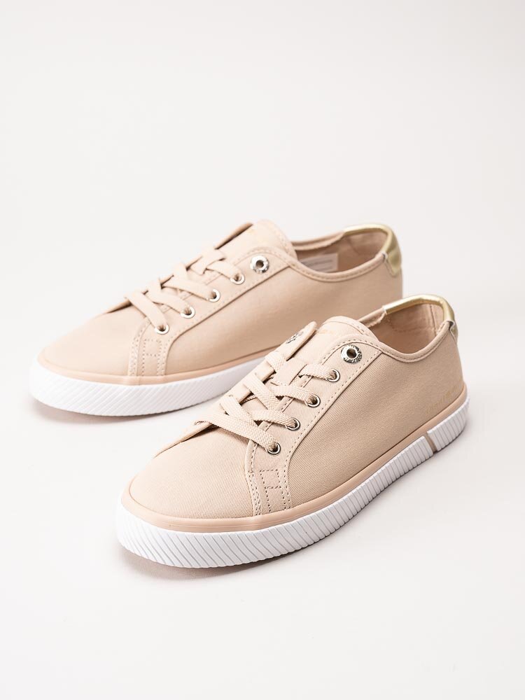 Tommy Hilfiger - Lace Up Vulc Sneaker - Beige sneakers i textil