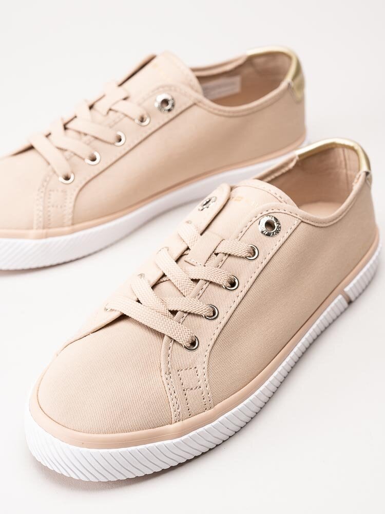 Tommy Hilfiger - Lace Up Vulc Sneaker - Beige sneakers i textil