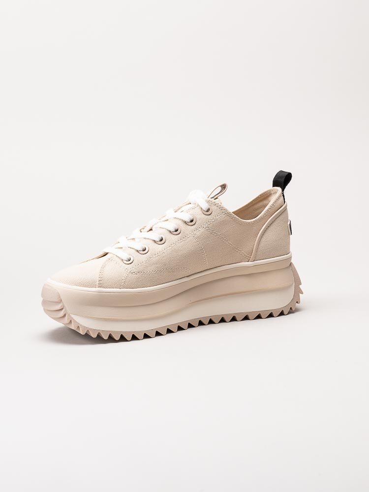 Tamaris - Off white platåsneakers i canvas