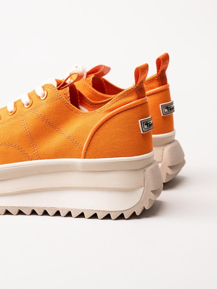 Tamaris - Orange platåsneakers i canvas