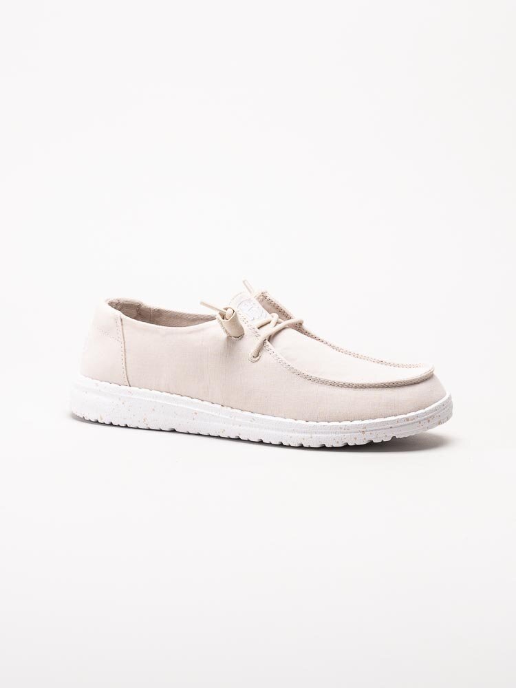 Hey Dude - Wendy Slub Canvas - Beige slip on skor i textil