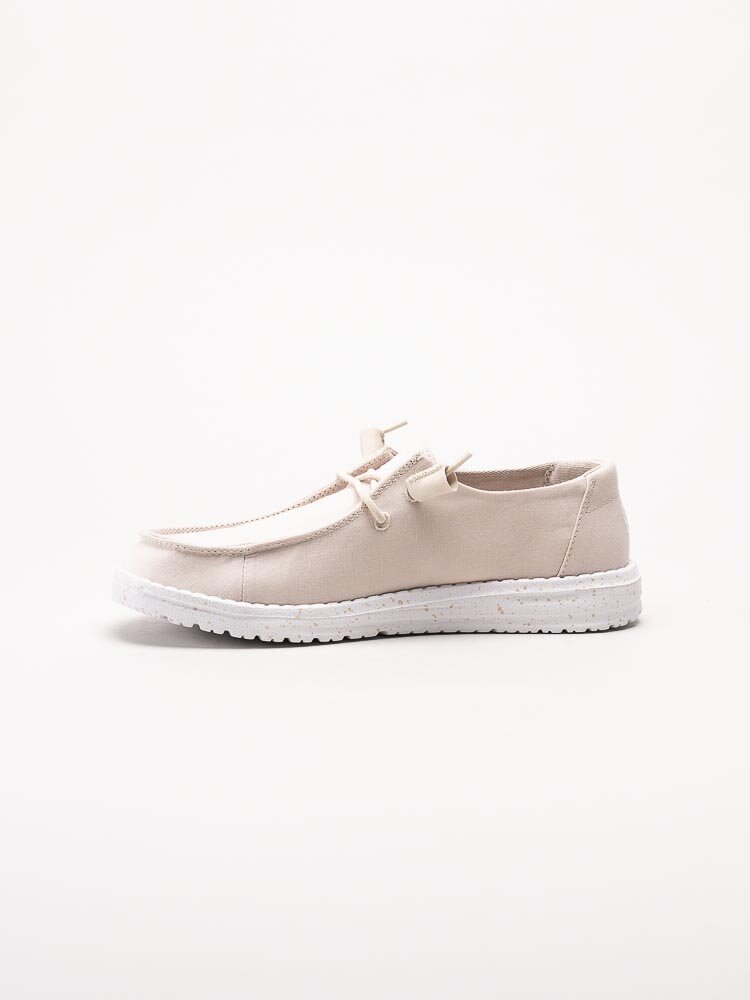 Hey Dude - Wendy Slub Canvas - Beige slip on skor i textil
