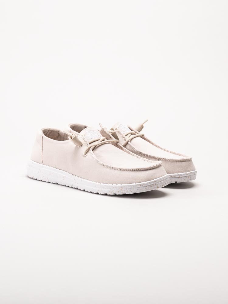 Hey Dude - Wendy Slub Canvas - Beige slip on skor i textil