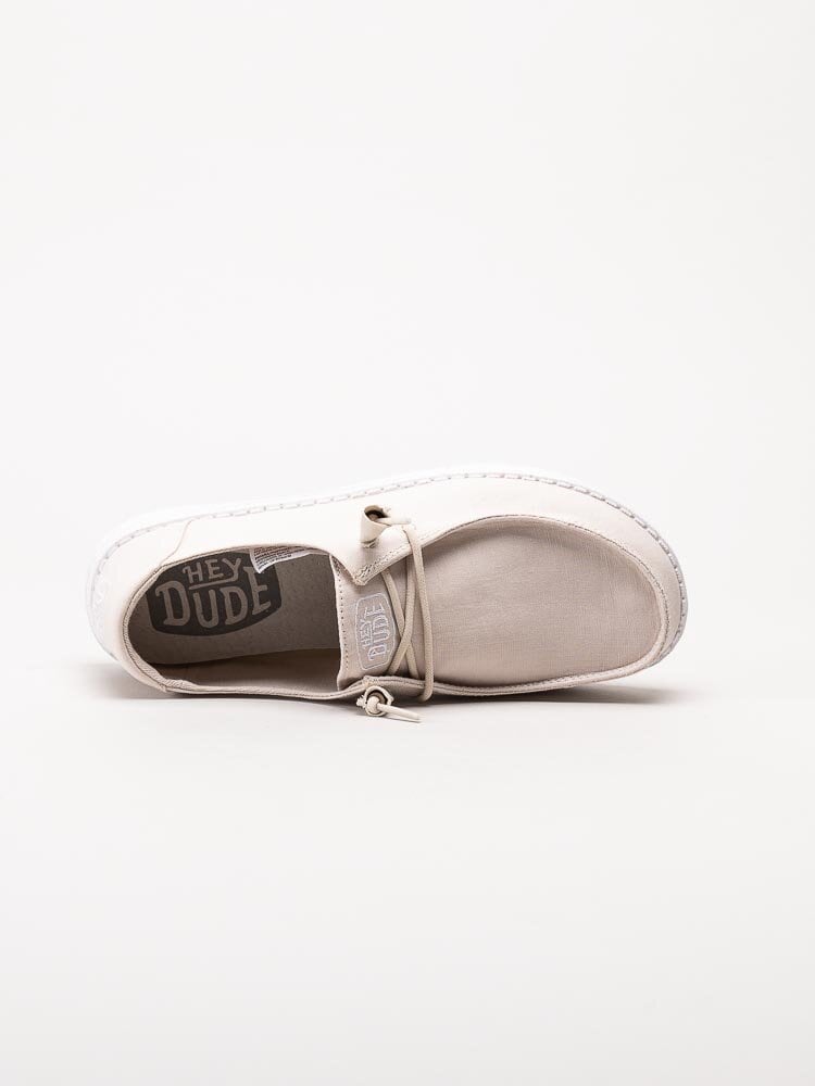 Hey Dude - Wendy Slub Canvas - Beige slip on skor i textil