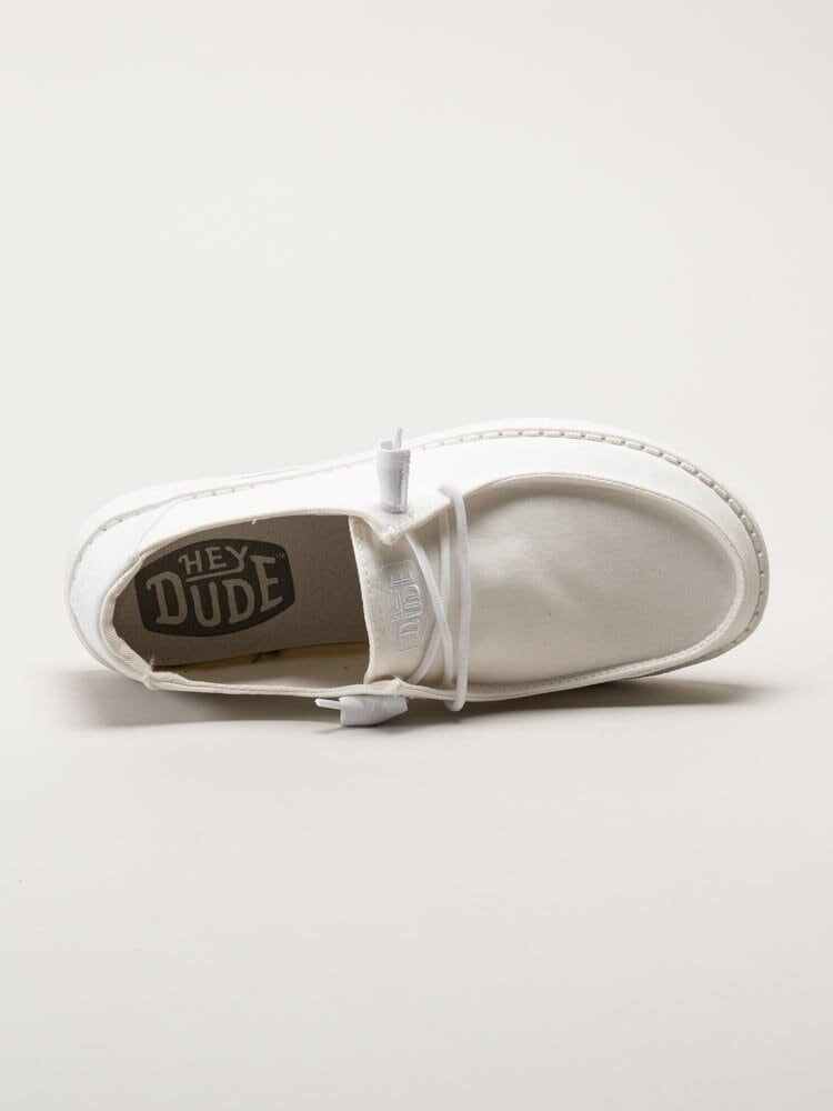 Hey Dude - Wendy Slub Canvas - Vita snörskor i textil