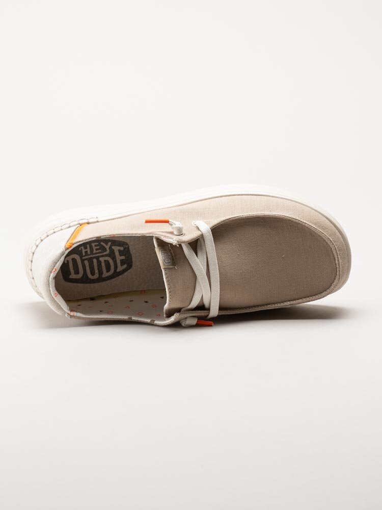 Hey Dude - Wendy Rise - Beige snörskor i textil