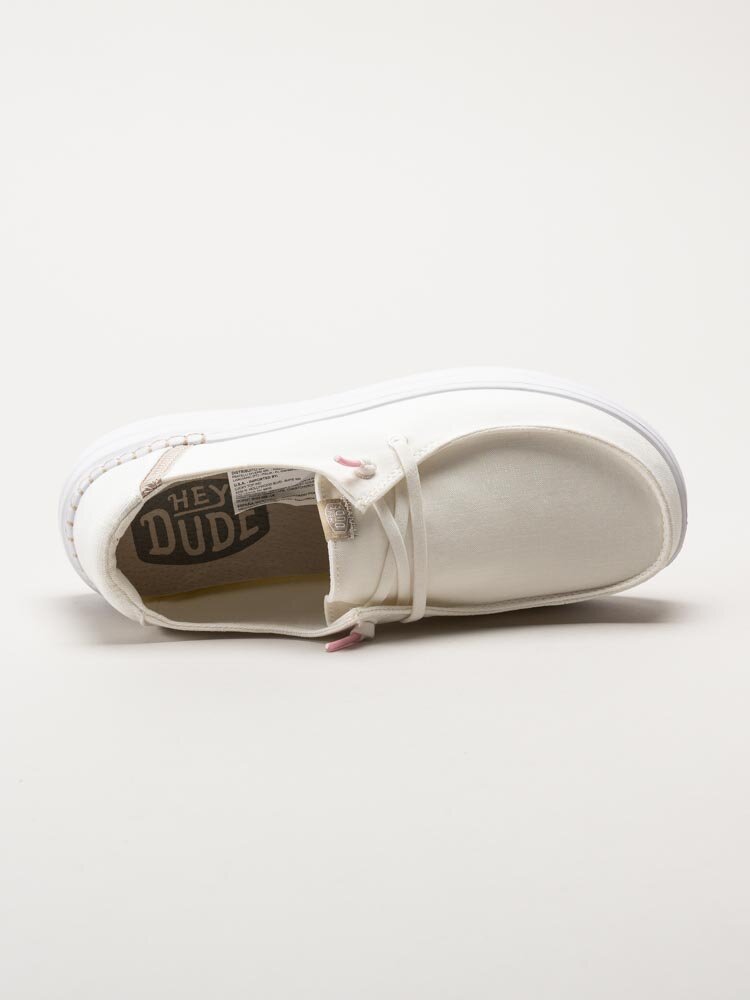 Hey Dude - Wendy Rise - Vita slip on skor i textil