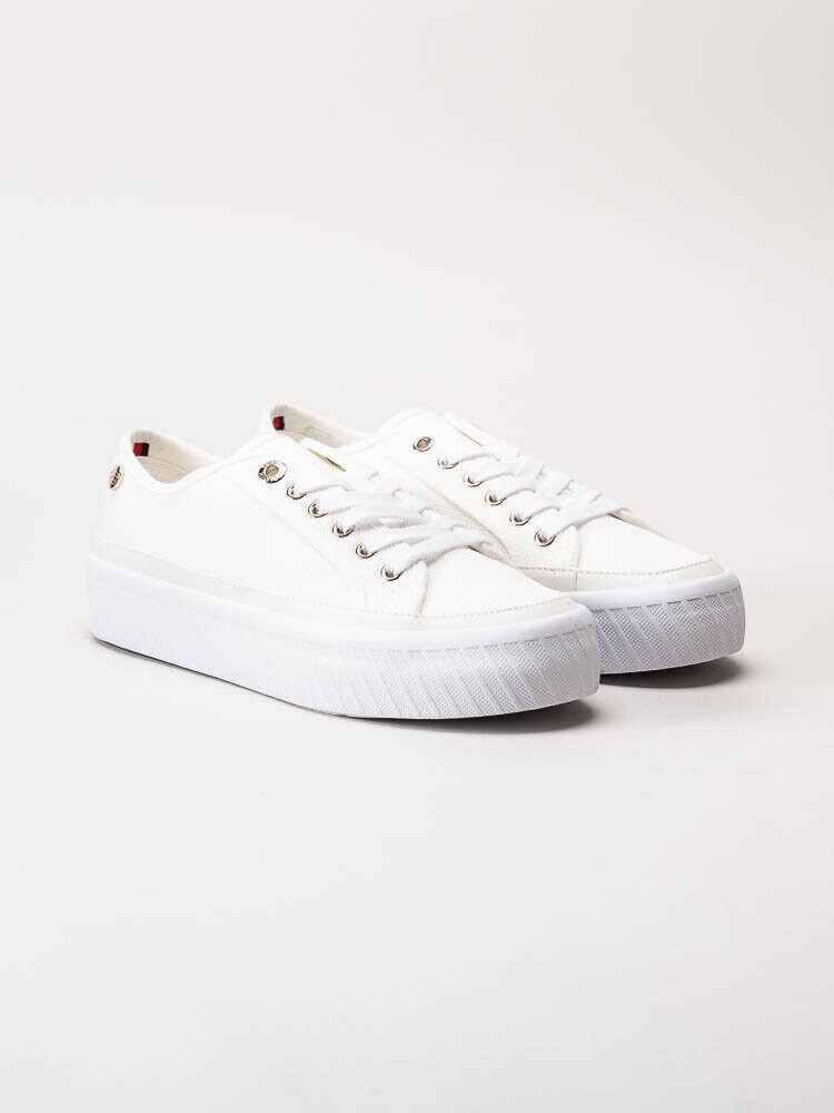 Tommy Hilfiger - Platform Vulcanized Platform - Off white sneakers i textil